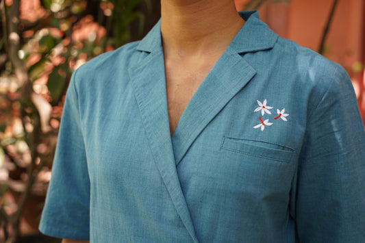 Wrap me up teal cotton dress