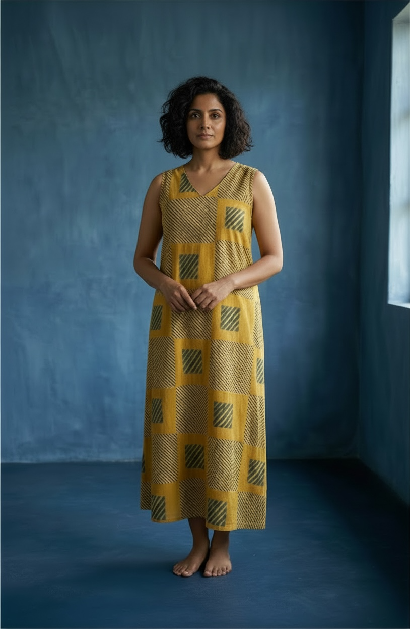 Vara A-line Dress (Haldi hue)