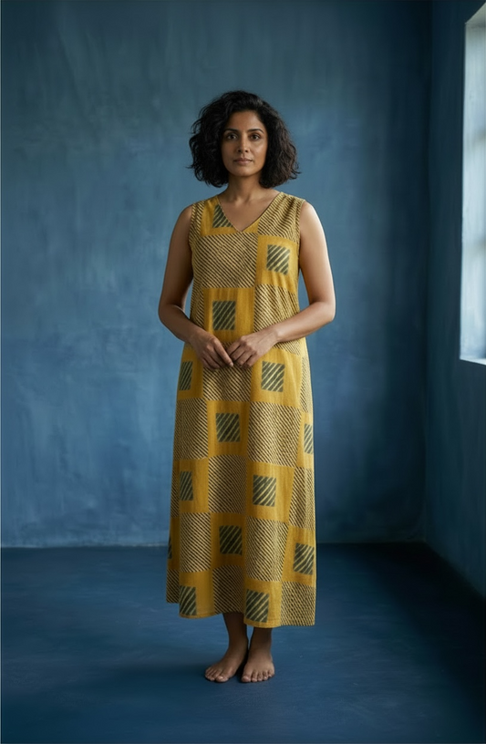 Vara A-line Dress (Haldi hue)