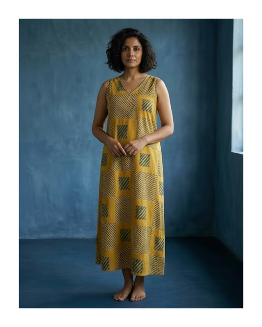 Vara A-line Dress (Haldi hue)